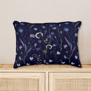 Coussins Décoratifs Motif floral de fleurs sauvages jolies bleu violet