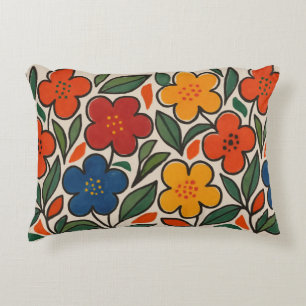 Coussins Décoratifs Motif floral de style rétro des années 1960