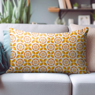 Coussins Décoratifs Motif floral rétro orange blush rose jaune