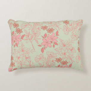 Coussins Décoratifs Motif floral rétro vert rose Y2K années 70