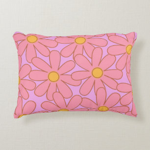 Coussins Décoratifs Motif floral rose violet Preppy Hippie