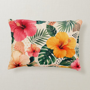 Coussins Décoratifs Motif floral sans couture d'Hibiscus tropical vibr