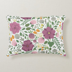 Coussins Décoratifs Motif Floral tendance rose jaune pourpre vert