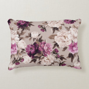 Coussins Décoratifs Motif floral transparent avec roses sur fond léger