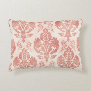 Coussins Décoratifs Motif Floral Vintage Aquarelle Damassé Rose