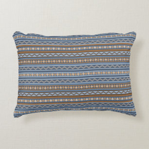 Coussins Décoratifs Motif géométrique bleu et marron de style Southwes