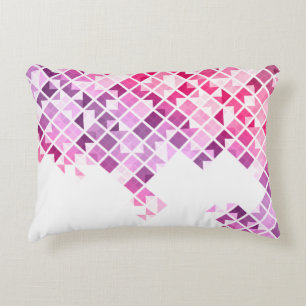 Coussins Décoratifs Motif géométrique de pourpre, rose et blanc