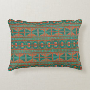 Coussins Décoratifs Motif géométrique sarcelle cuivre du Sud-Ouest