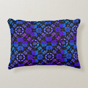 Coussins Décoratifs Motif Hippie Géométrique Bleu Violet Noir