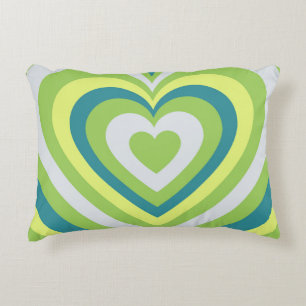 Coussins Décoratifs Motif Hypnotique Vert Coeur Y2K