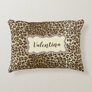 Coussins Décoratifs Motif Leopard classique avec nom personnalisé