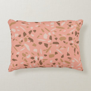 Coussins Décoratifs Motif marbre terrazzo beige pêche marron