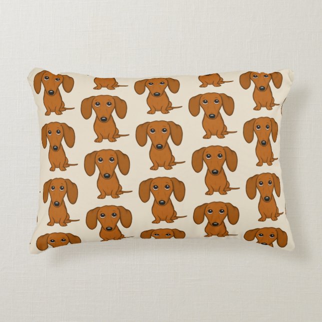 Coussins Décoratifs Motif mignon de teckels (Devant)