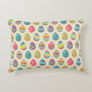 Coussins Décoratifs Motif mignon en pastel coloré d'oeufs de pâques
