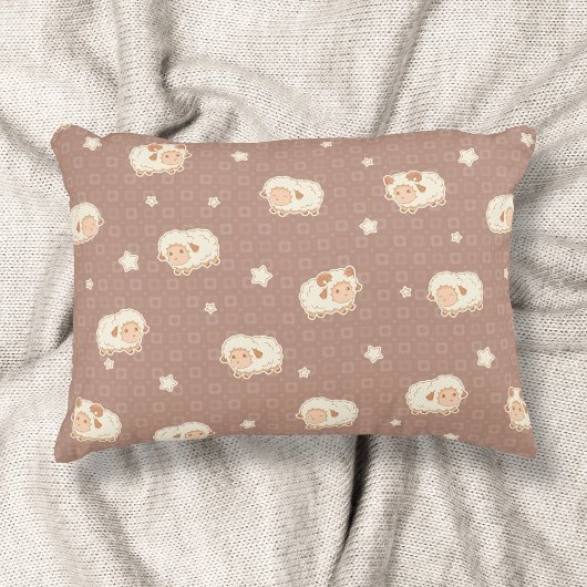 Coussins Décoratifs Motif mignon petit mouton sur Brown