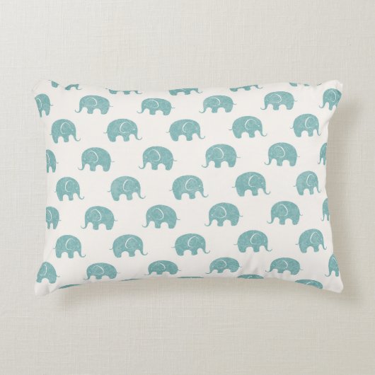 Coussins Décoratifs Motif mignon turquoise d'éléphant (Devant)