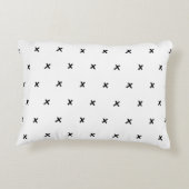 Coussins Décoratifs Motif minimal X plus signe motif blanc noir + (Dos)