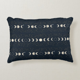 Coussins Décoratifs Motif minimaliste des phases lunaires avec des éto