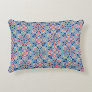 Coussins Décoratifs Motif Mosaïque Bleu Poussiéreux