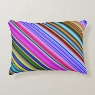 Coussins Décoratifs Motif multicolore vibrant et attirant de rayures