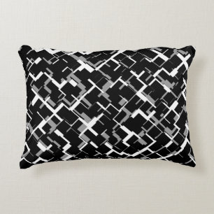 Coussins Décoratifs Motif numérique Camion noir blanc gris
