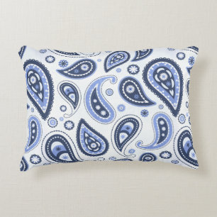 Coussins Décoratifs Motif Paisley Bleu