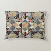 Coussins Décoratifs Motif Patchwork Papillons Fleurs Rose de feuillage (Dos)