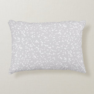 Coussins Décoratifs Motif Points Fantaisie - Blanc sur Gris Argenté