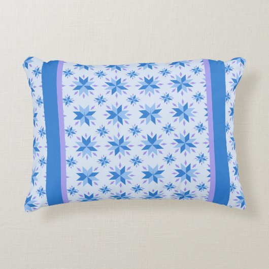 Coussins Décoratifs Motif Quilt Blue Et Lavender Star (Devant)
