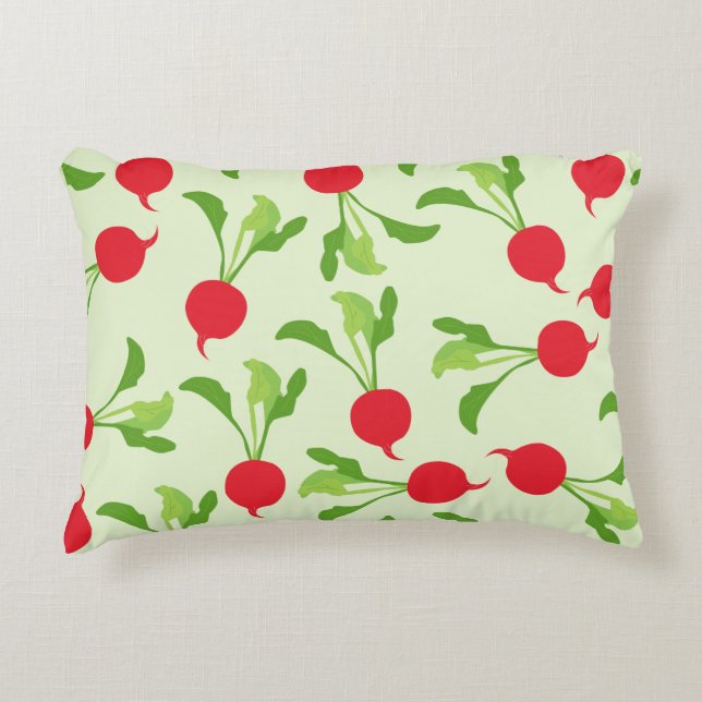 Coussins Décoratifs Motif Radish Red Green (Devant)
