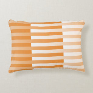 Coussins Décoratifs Motif rayé orange et blanc