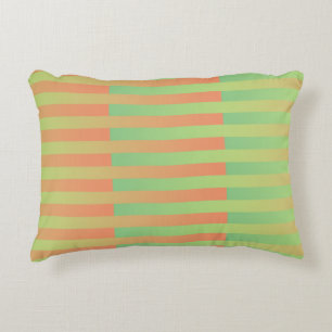 Coussins Décoratifs Motif rayé orange vert