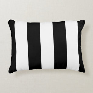 Coussins Décoratifs Motif rayures blanches et noires larges et gras mo