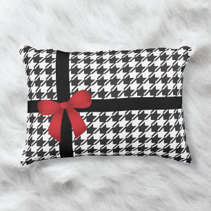 Coussins Décoratifs Motif Red Satin Bow Houndstooth