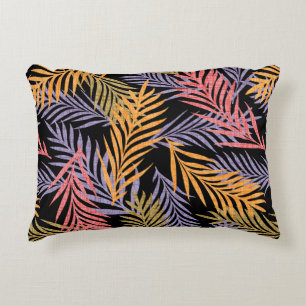 Coussins Décoratifs Motif rétro tropical de feuille de palmier.