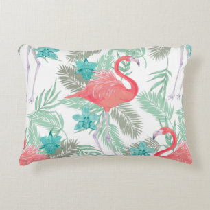Coussins Décoratifs Motif romantique sans couture avec oiseau flamant
