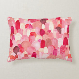 Coussins Décoratifs Motif sans charme de taches roses, rouges et beige