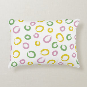 Coussins Décoratifs Motif sans couture avec cercles colorés, rose, gr