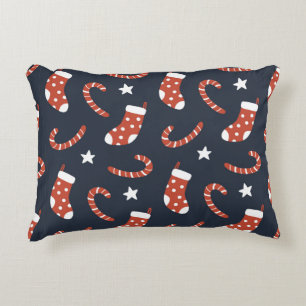 Coussins Décoratifs Motif sans couture avec chaussettes de noël, sucre