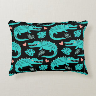 Coussins Décoratifs Motif sans couture avec de mignons crocodiles de d