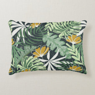 Coussins Décoratifs Motif sans couture avec feuilles tropicaux et fleu