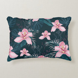 Coussins Décoratifs Motif sans couture avec fleurs Orchidée, métro col