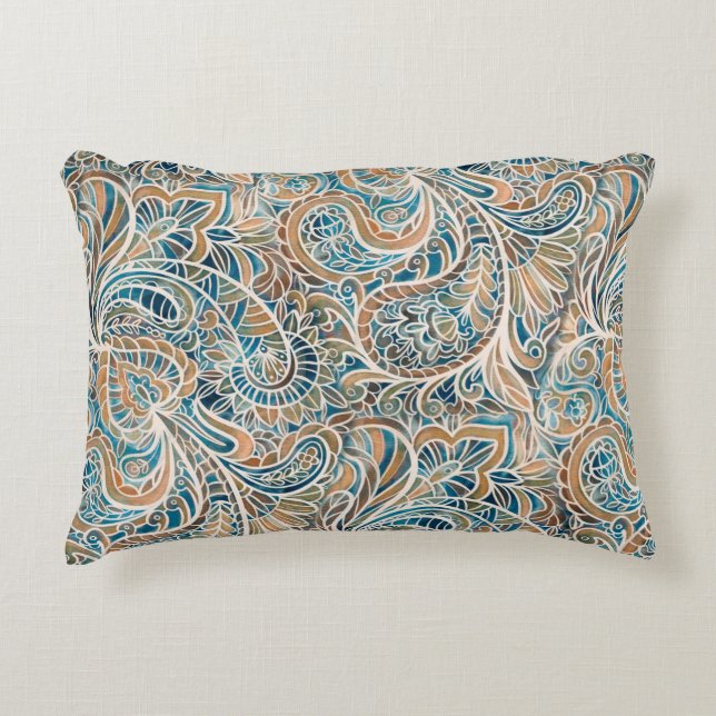 Coussins Décoratifs Motif sans couture avec impression Paisley multico (Devant)