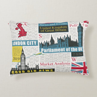Coussins Décoratifs motif sans couture avec journal britannique ou lo