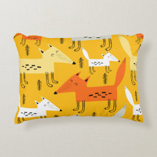 Coussins Décoratifs Motif sans couture avec renard de dessin animé, él