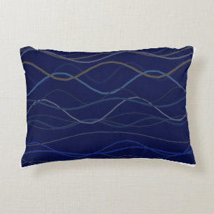 Coussins Décoratifs Motif sans couture de marbre tourbillonnant bleu o