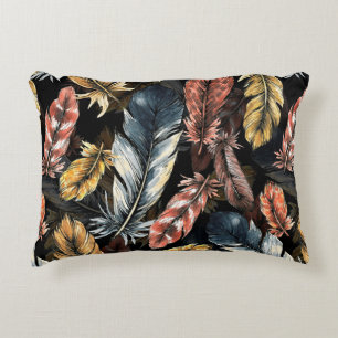 Coussins Décoratifs Motif sans couture de plumes d'oiseaux.