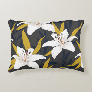 Coussins Décoratifs Motif sans couture fleurie. Fleurs de lys avec