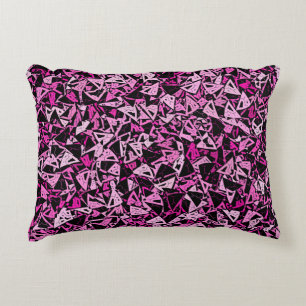 Coussins Décoratifs Motif sans fin de triangle noir rose