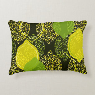 Coussins Décoratifs Motif sans soudure au citron et à la chaux.